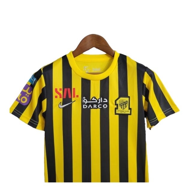 Kit Infantil Al Ittihad I 23/24 - Nike - Amarelo e preto