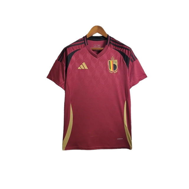 Camisa Bélgica I 24/25 -  Adidas Feminina - Vermelha com detalhes em preto e dourado