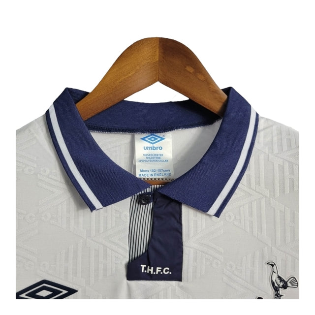 Camisa Tottenham I Retrô 91/93 - Umbro Masculina - Branca com detalhes em azul