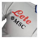 Camisa Napoli 23/24 polo - Jogador EA7 Masculina - Branca com detalhes em azul