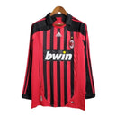 Camisa Retrô AC Milan I 2007/2008 manga longa - Masculina Adidas - Vermelha e preta