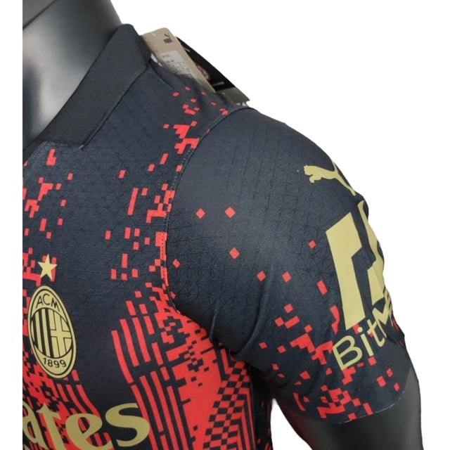 Camisa AC Milan Edição especial 23/24 - Jogador Puma Masculina - Preta e vermelha com detalhes em dourado