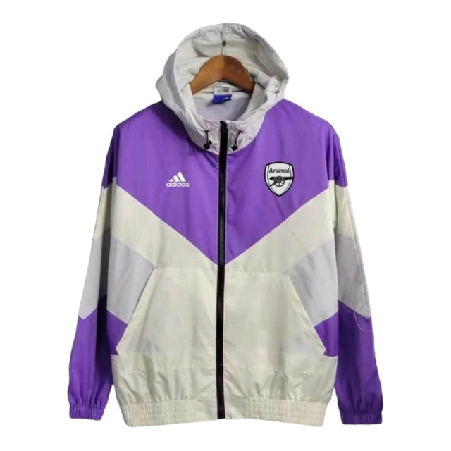 Jaqueta Corta-Vento Arsenal 23/24 - Masculina Adidas - Branca e roxa