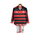 Kit Infantil Flamengo I 24/25 manga longa - Adidas - Vermelho e preto
