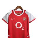 Kit Infantil Retrô Arsenal I 2002/2004 - Nike - Vermelho com detalhes em branco
