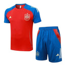 Kit Treino adulto - Camisa e Shorts - Seleção Espanha Adidas 24/25 - Azul e vermelho