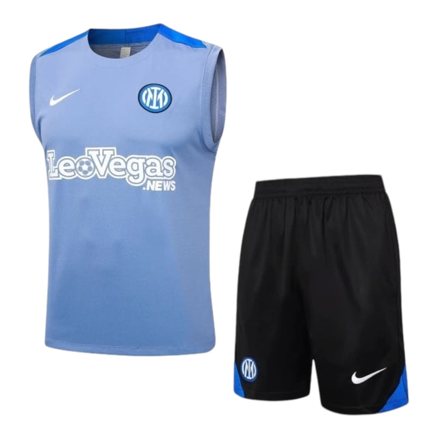 Kit Treino adulto - Camisa e Shorts - Inter de Milão Nike 24/25 - Azul e preto