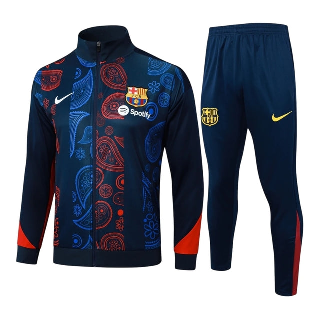 Conjunto Barcelona Treino 25/26 - Masculino Nike - Azul com detalhes em vermelho