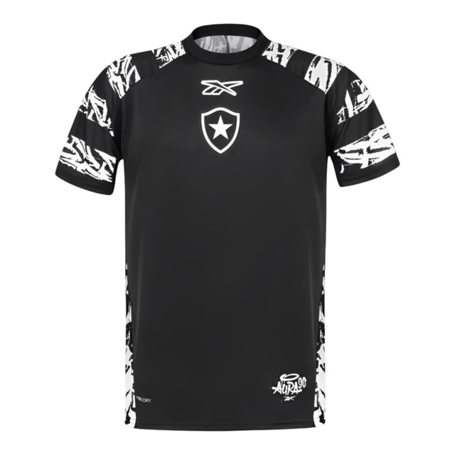 Camisa Botafogo Pré-jogo 25/26 - Torcedor Reebok Masculina - Preta com detalhes em branco