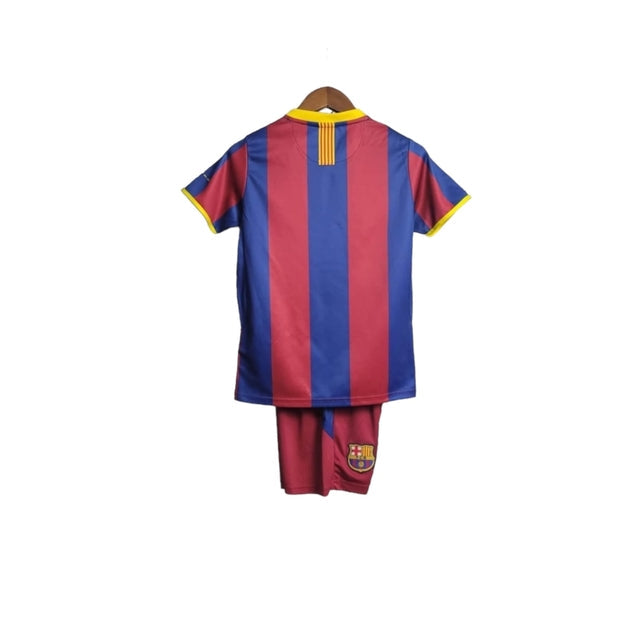 Kit Infantil Retrô Barcelona I 2010/2011 - Nike - Azul e vermelho com detalhes em amarelo