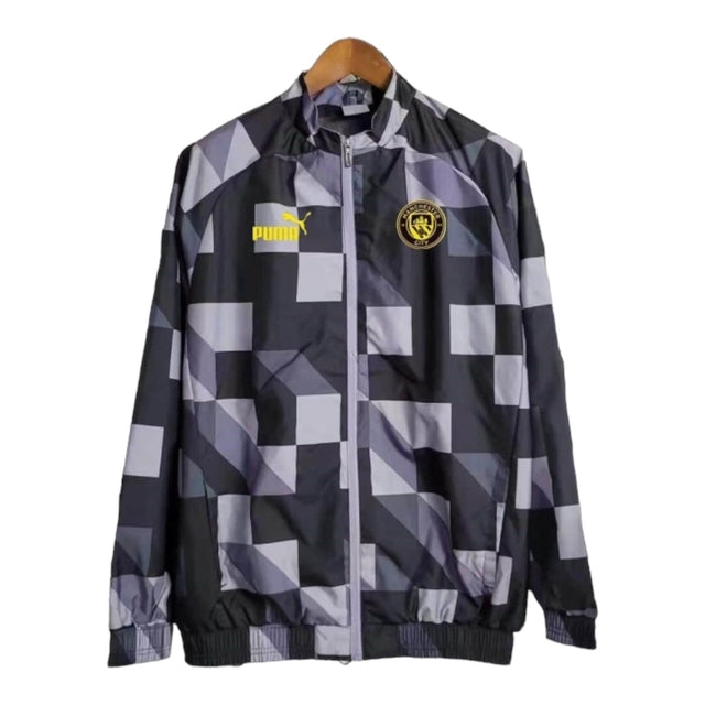 Jaqueta Corta-Vento Manchester City 23/24 - Masculina Puma - Preta e roxa