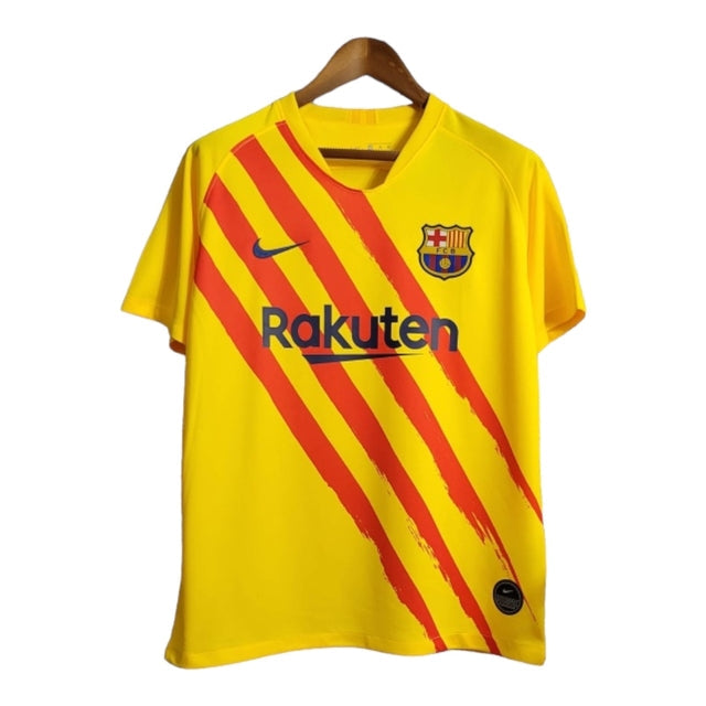 Camisa Retrô Barcelona I 19/20 - Masculina Nike - Amarela com detalhes em vermelho