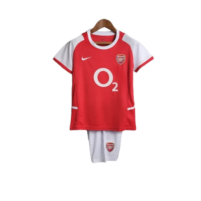 Kit Infantil Retrô Arsenal I 2002/2004 - Nike - Vermelho com detalhes em branco