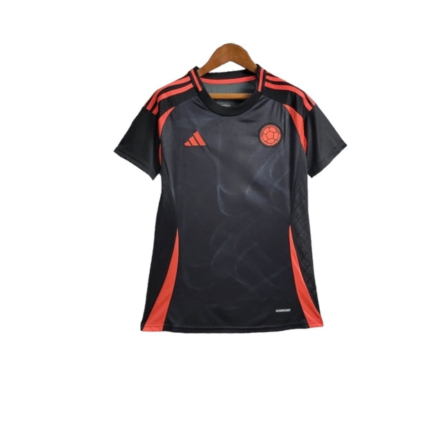 Camisa Seleção da Colômbia II 24/25 -  Adidas Feminina - Preta com detalhes em laranja