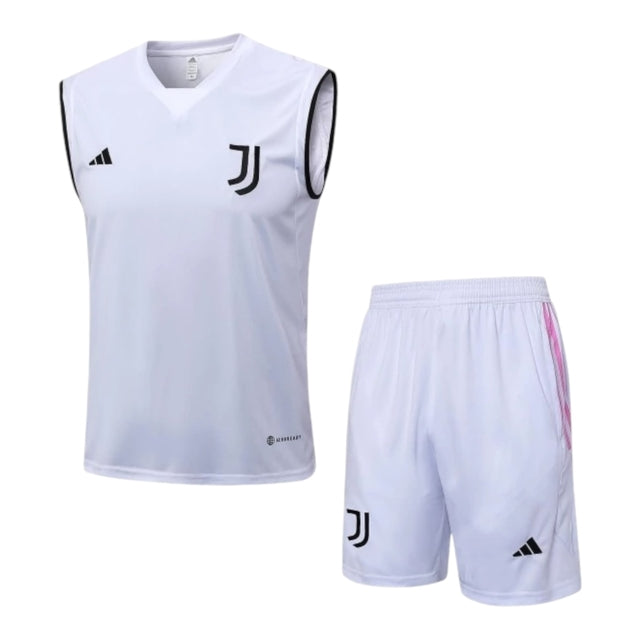 Kit Treino adulto - Camisa e Shorts - Juventus Adidas 23/24 - Branco