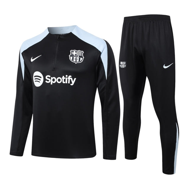 Conjunto Barcelona Treino 24/25 - Masculino Nike - Preto com detalhes em azul