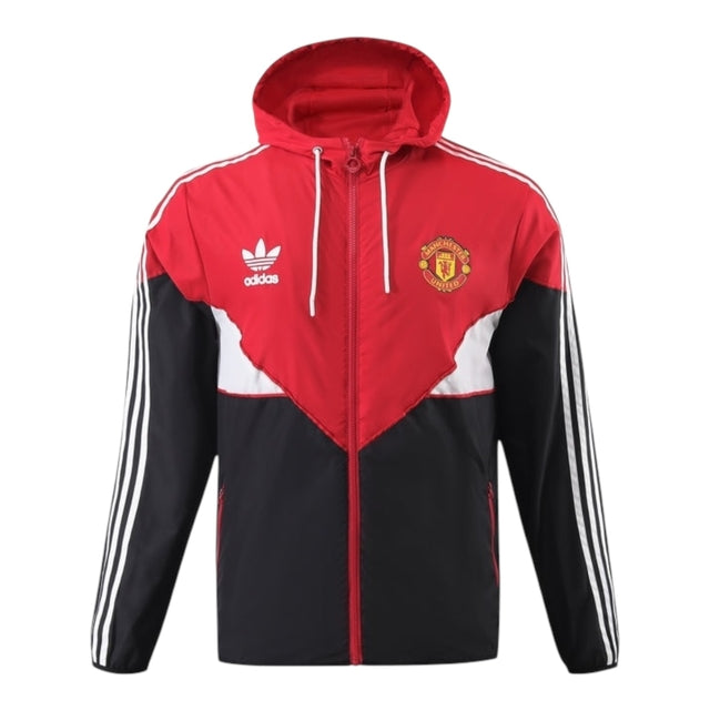 Jaqueta Corta-Vento Manchester United 24/25 - Masculino Adidas - Vermelha e preta