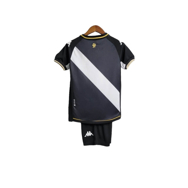 Kit Infantil Vasco da Gama I 23/24 - Kappa - Preto com detalhes em branco e amarelo
