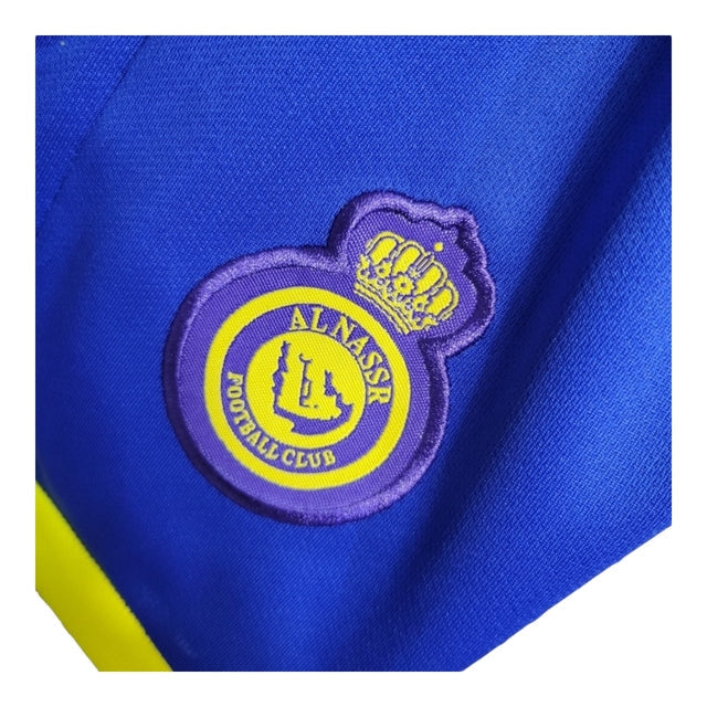 Kit Infantil Al-Nassr I 22/23 - Amarelo com detalhes em azul