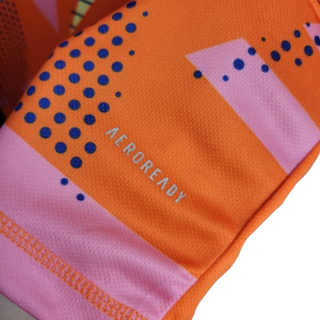 Camisa Seleção da Itália Goleiro 24/25 - Torcedor Adidas Masculina - Laranja com detalhes em azul e rosa e amarelo