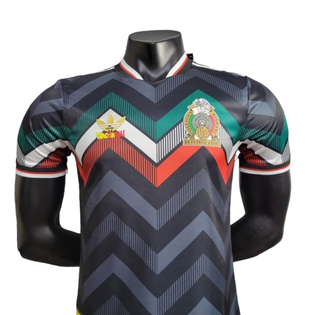 Camisa Seleção do México Edição especial 24/25 - Jogador Adidas Masculina - Preta com detalhes verde e vermelho e branco com detalhes do Dragon Ball