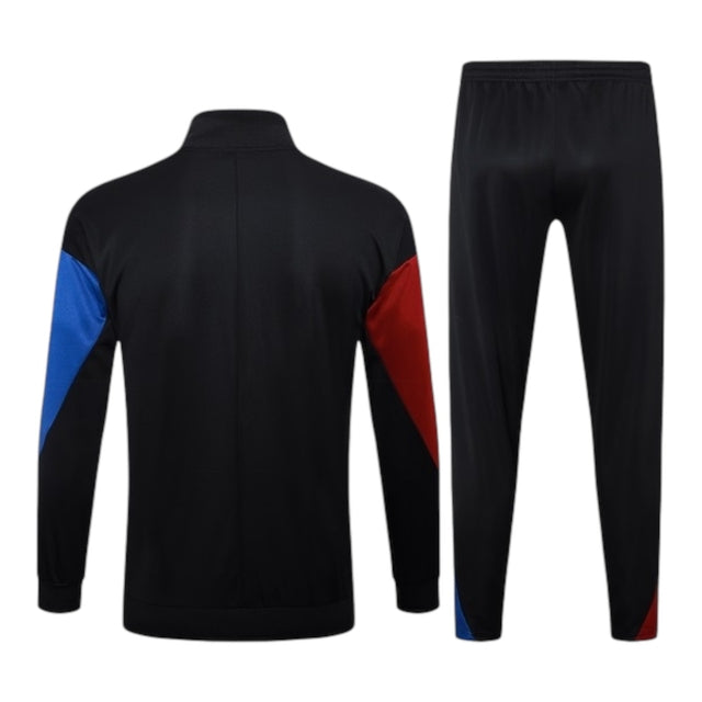 Conjunto Barcelona Treino 24/25 - Masculino Nike - Preto com detalhes em azul e vermelho