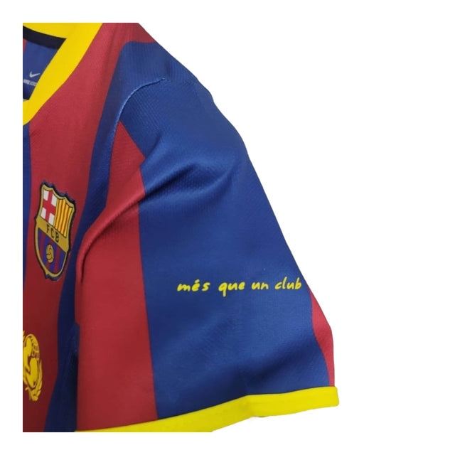 Kit Infantil Retrô Barcelona I 2010/2011 - Nike - Azul e vermelho com detalhes em amarelo