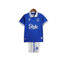 Kit Infantil Everton I 23/24 - Hummel - Azul com detalhes em branco
