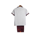 Kit Infantil Manchester City II 23/24 - Puma - Branco com detalhes em vinho e laranja