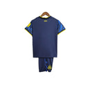 Kit Infantil Newcastle United III 23/24 - Castore - Azul com detalhes em amarelo