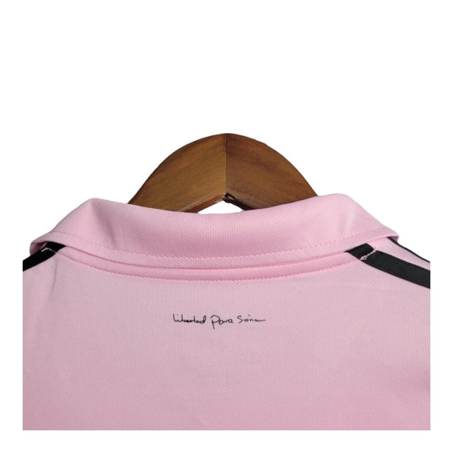 Kit Infantil Inter Miami CF I 23/24 - Adidas - Rosa com detalhes em preto