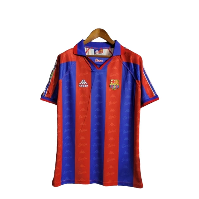 Camisa Retrô Barcelona I 96/97 - Masculina Kappa - Azul e vermelha