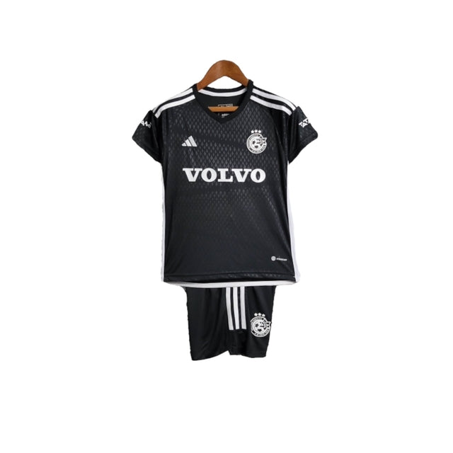 Kit Infantil Maccabi II 23/24 - Adidas - Preto com detalhes em branco