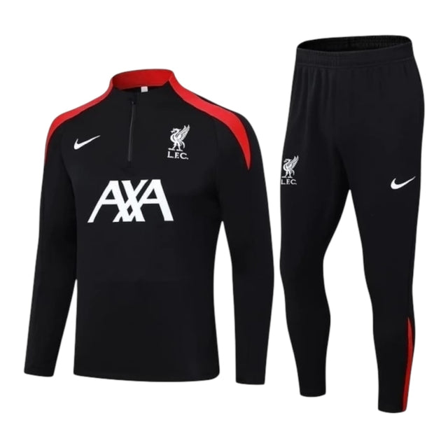Conjunto Liverpool Treino 24/25 - Masculino Nike - Preto com detalhes em vermelho