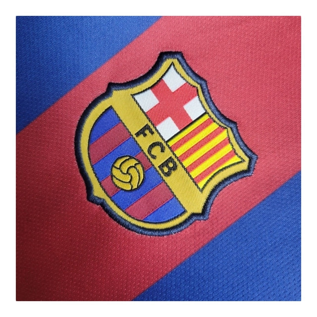 Kit Infantil Retrô Barcelona I 2010/2011 - Nike - Azul e vermelho com detalhes em amarelo
