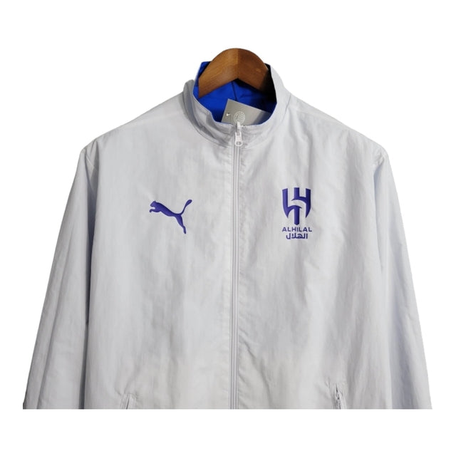 Jaqueta Corta-Vento Al-Hilal 23/24 dupla face - Masculina Puma - Azul e branca