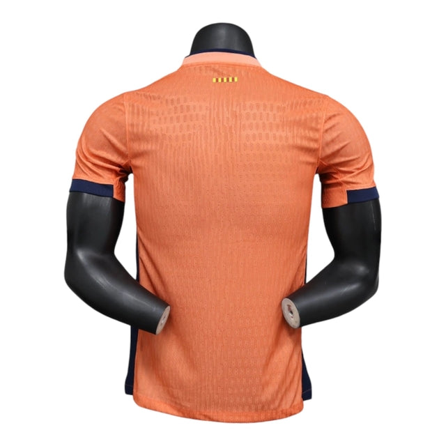 Camisa Barcelona III 25/26 - Jogador Nike Masculina - Laranja com detalhes em azul