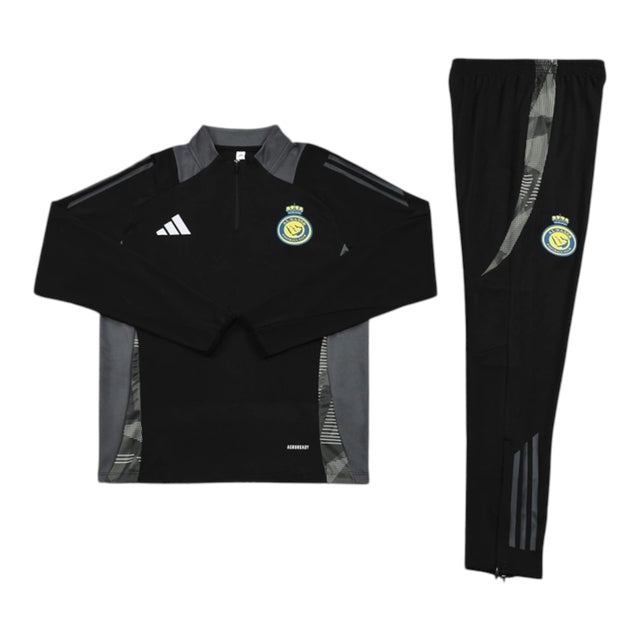 Conjunto Al Nassr 25/26 - Masculino Adidas - Preto com detalhes em cinza