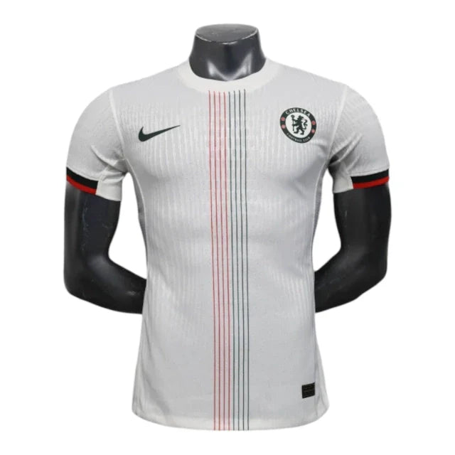Camisa Chelsea II 25/26 - Jogador Nike Masculina - Branca com detalhes em verde e vermelho