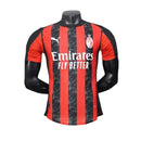 Camisa AC Milan I 25/26 - Jogador Puma Masculina - Preta e vermelha com detalhes em cinza