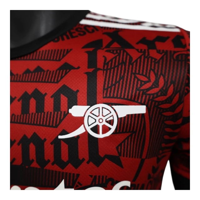 Camisa Arsenal Pré-jogo 25/26 - Jogador Adidas Masculina - Vermelha com detalhes em preto