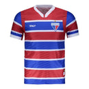 Camisa Fortaleza I 25/26 - Torcedor Volt Masculina - Azul e vermelha com listras em branco