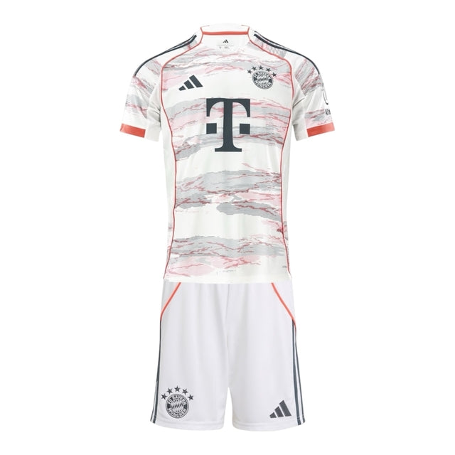 Kit Infantil Bayern de Munique II 25/26 - Adidas - Bege com detalhes em vermelho e azul