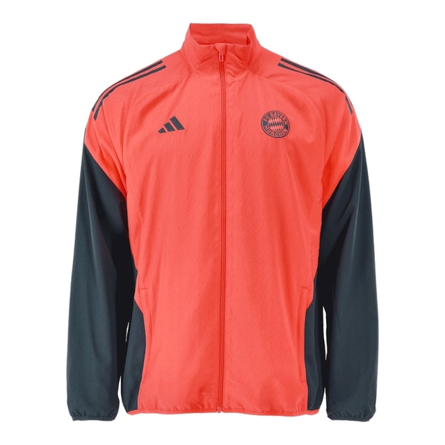 Jaqueta Corta-Vento Bayern de Munique Treino 25/26 - Masculina Adidas - Laranja com detalhes em cinza