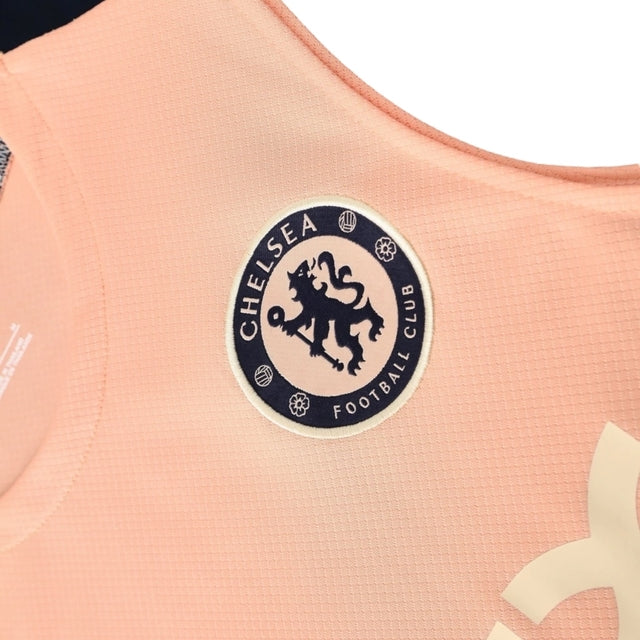 Kit Treino adulto - Camisa e Shorts - Chelsea Nike 25/26 - Salmão com detalhes em azul